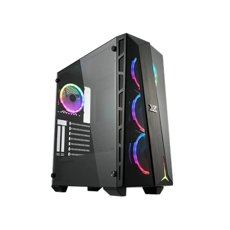 Xigmatek Cyclops Mid Tower Case w/ 4 Fans - Black - صندوق